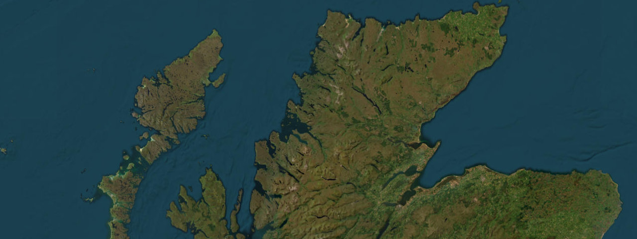 Satellite view of the North Coast 500 roads