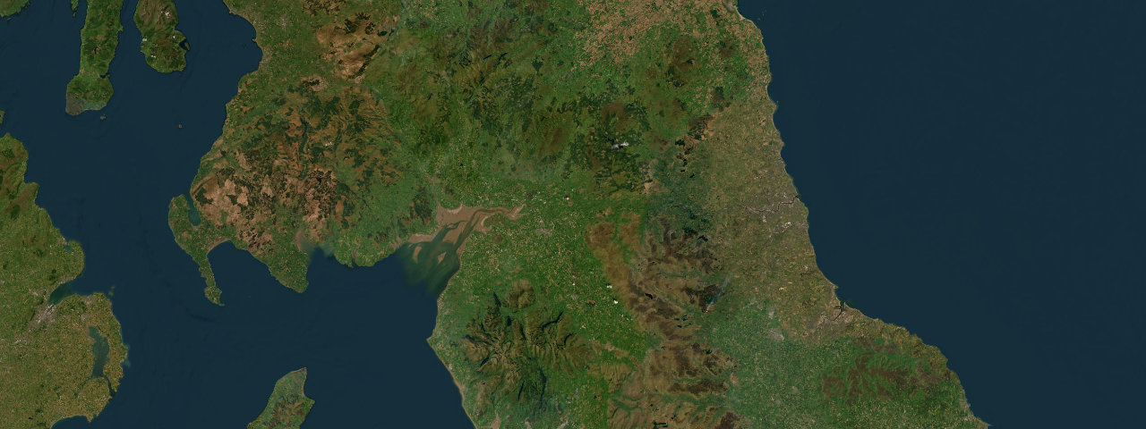 Satellite view of the North Pennines & Borders roads