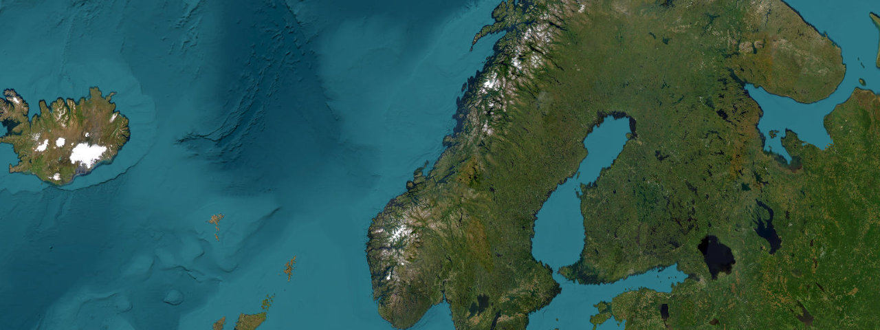 Satellite view of the Norwegian Fjords roads