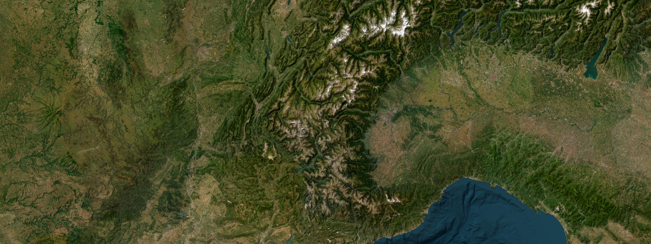 Satellite view of the Route des Grandes Alpes roads