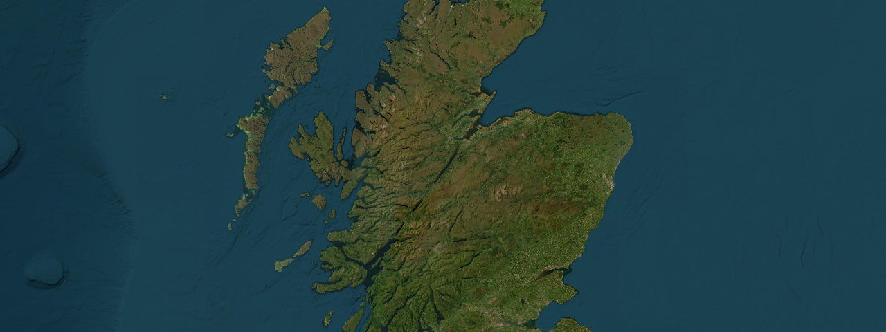 Satellite view of the Scotland's Finest roads