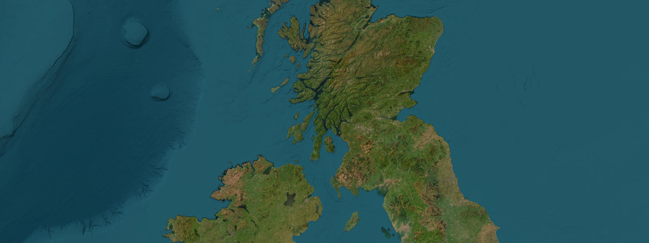 Satellite view of the Scottish Islands roads