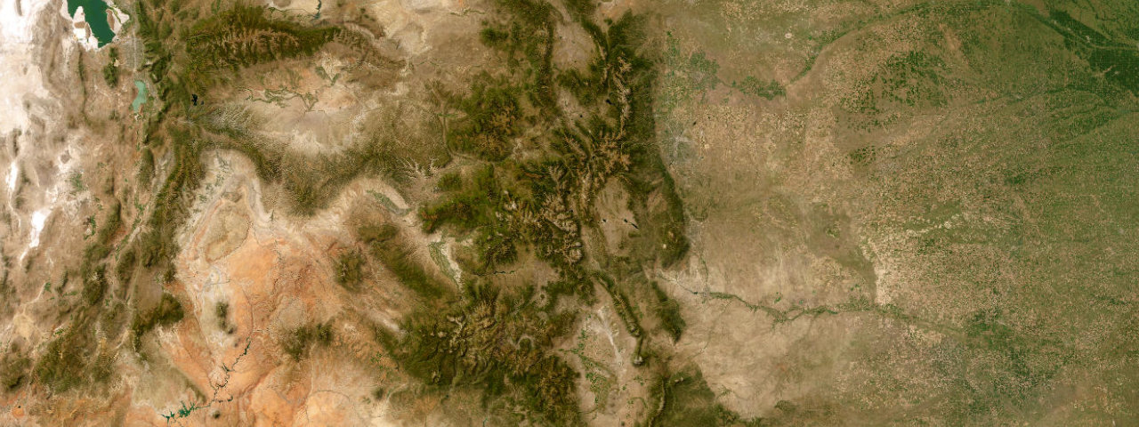 Satellite view of the best driving roads in Colorado