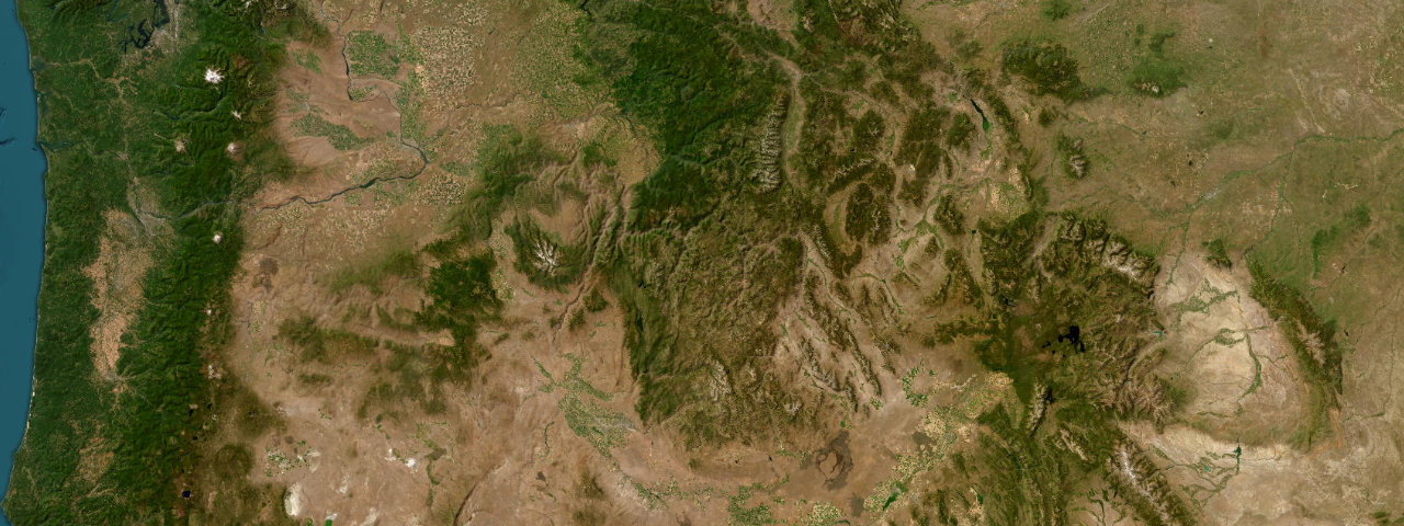 Satellite view of the best driving roads in Idaho