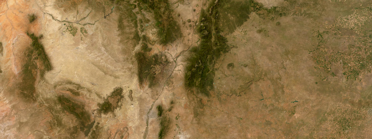Satellite view of the best driving roads in New Mexico