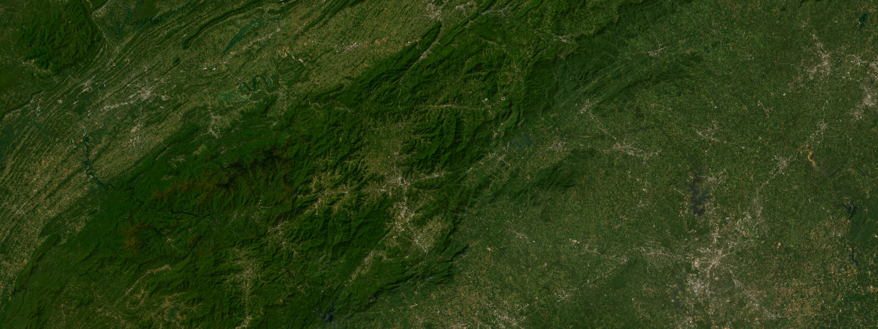 Satellite view of the best driving roads in North Carolina