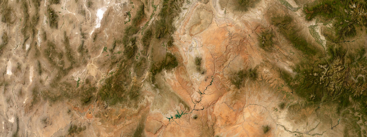 Satellite view of the best driving roads in Utah