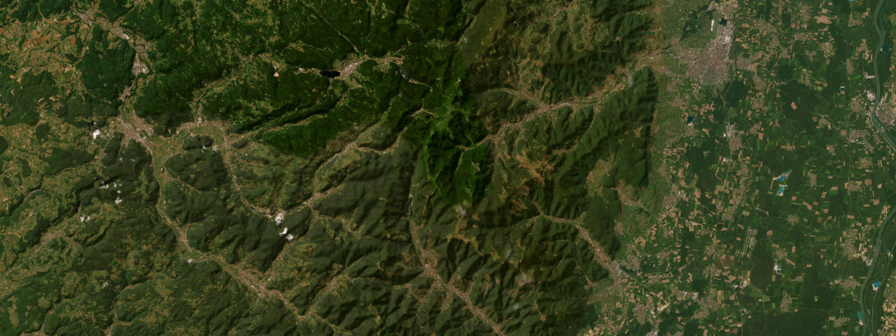 Satellite view of the The Vosges roads