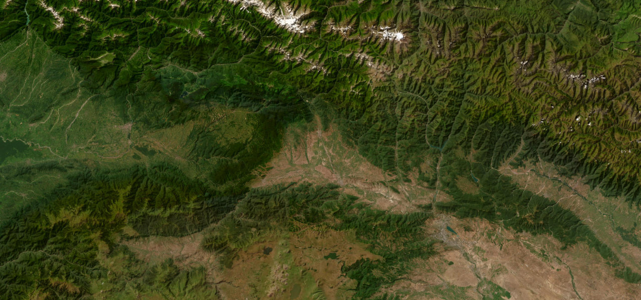 Satellite map of the Georgian Three driving tour, Georgia