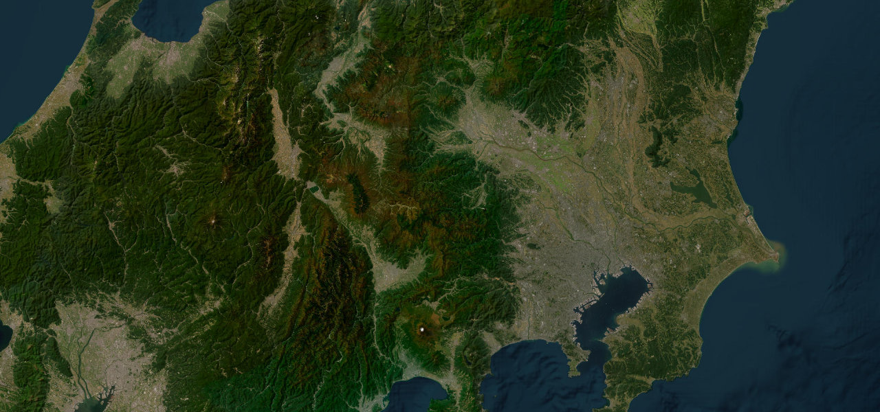 Satellite map of the Touge driving tour, Japan