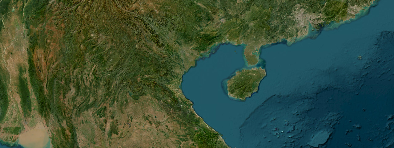 Satellite view of the Vietnam's Mountain Passes roads
