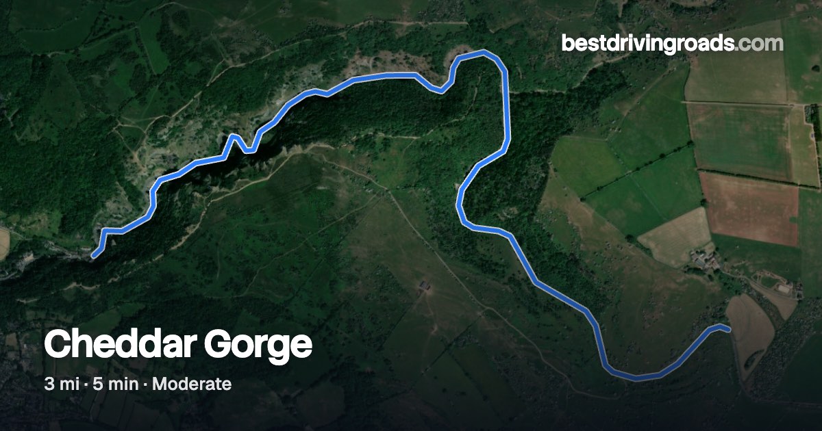 Wild George Drive Cheddar Gorge, England: drive guide, map & corners · Routes
