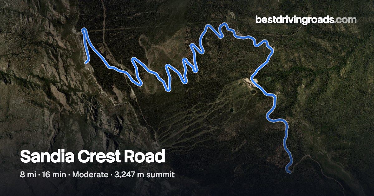 Sandia Crest Road: map, corners and drive guide