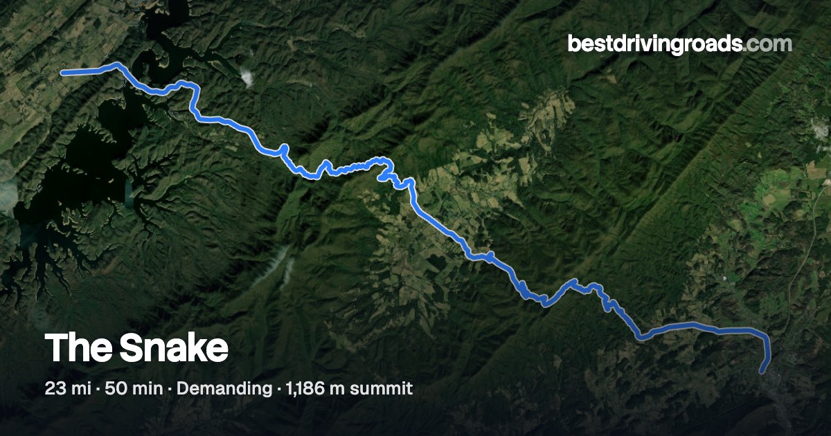 Snake 421 Route Map The Snake, Tennessee: drive guide, map & corners · Routes