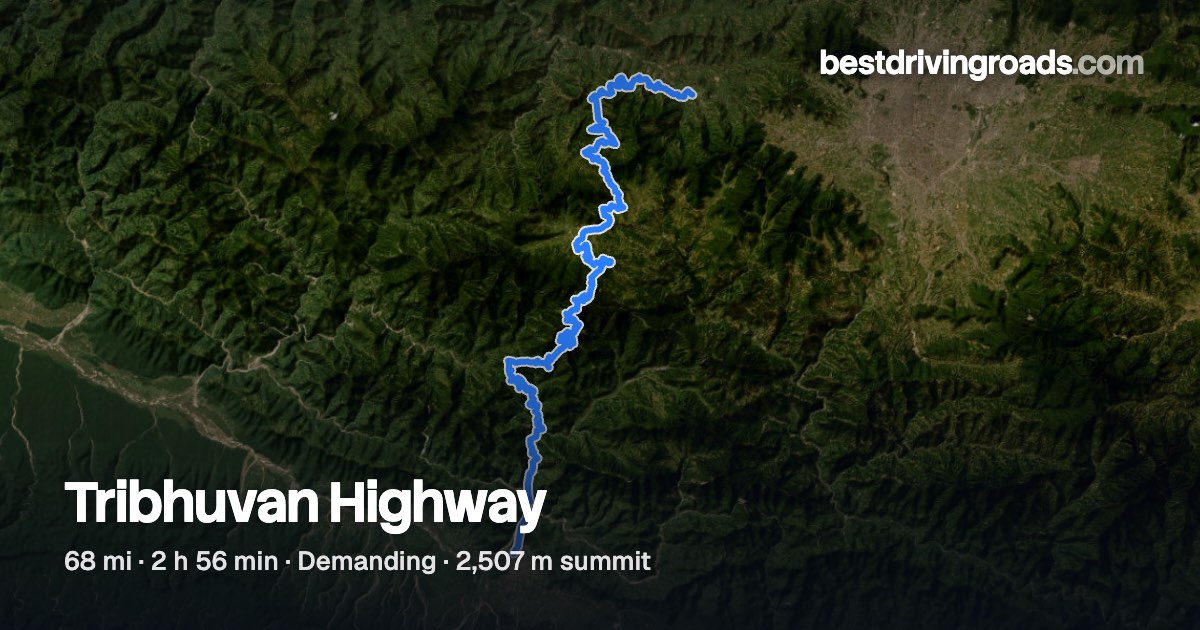 Tribhuvan Rajpath Tribhuvan Highway, Bagmati Province: drive guide, map & corners · Routes